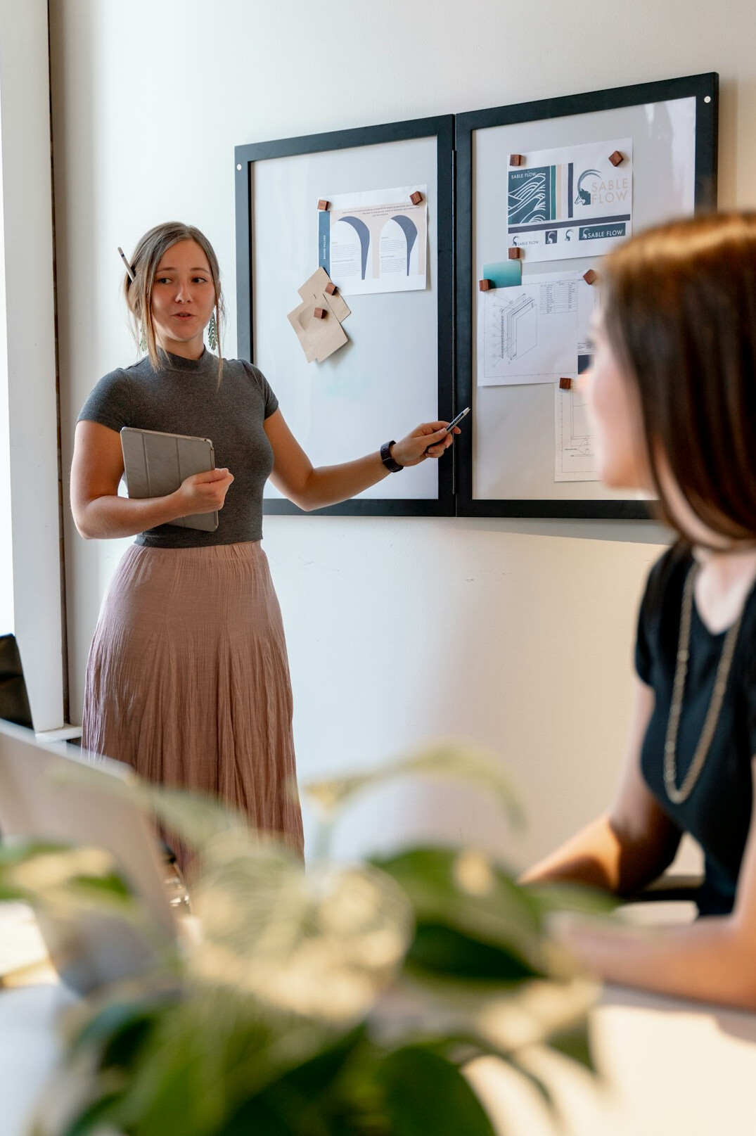woman leading meeting