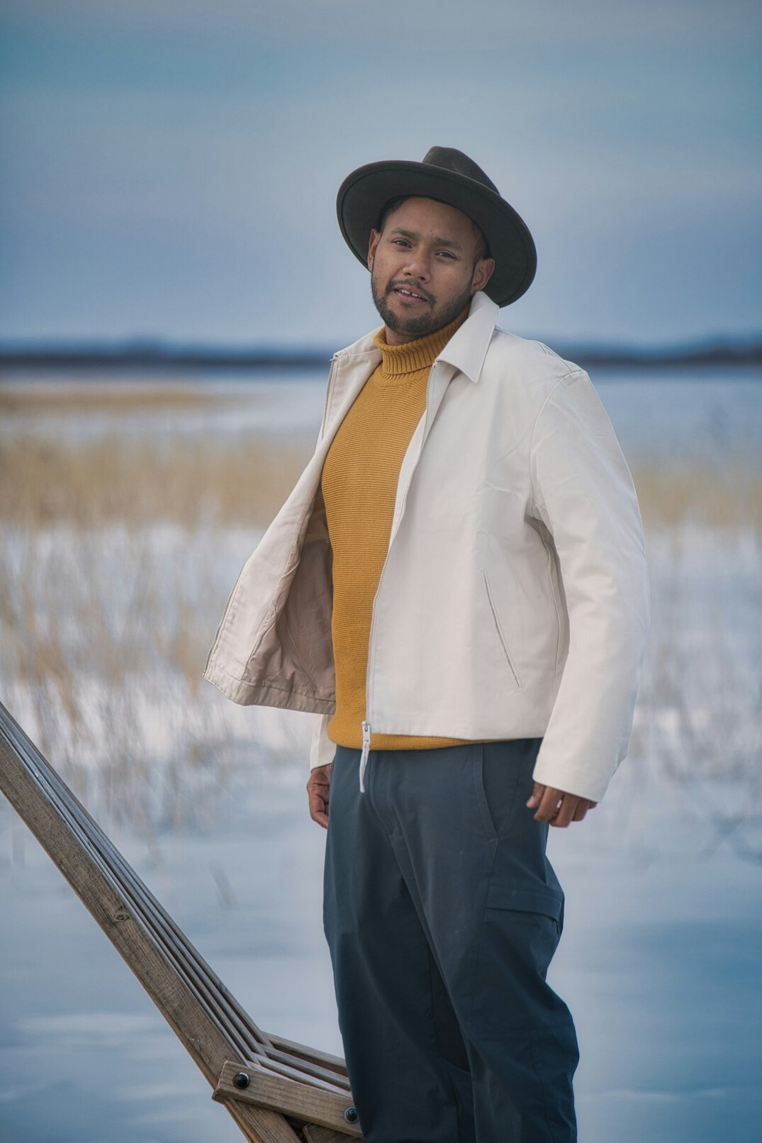 Portrait of a bearded man outdoors