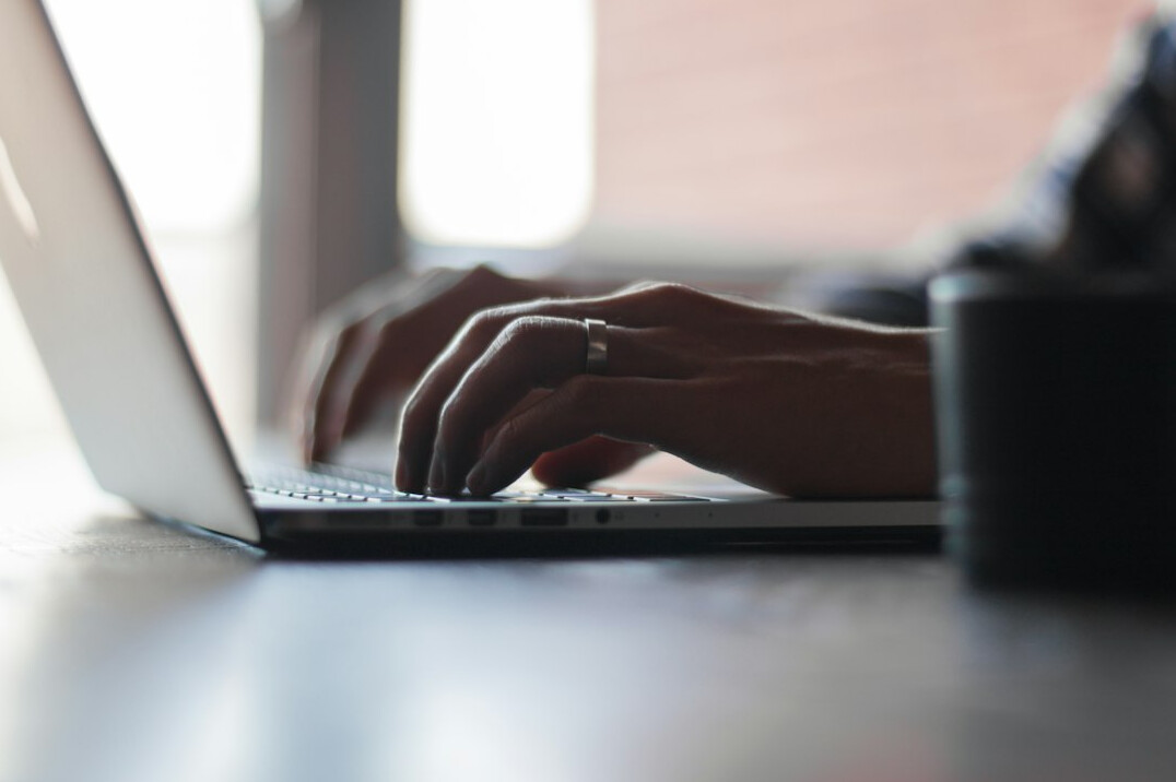 person studying online